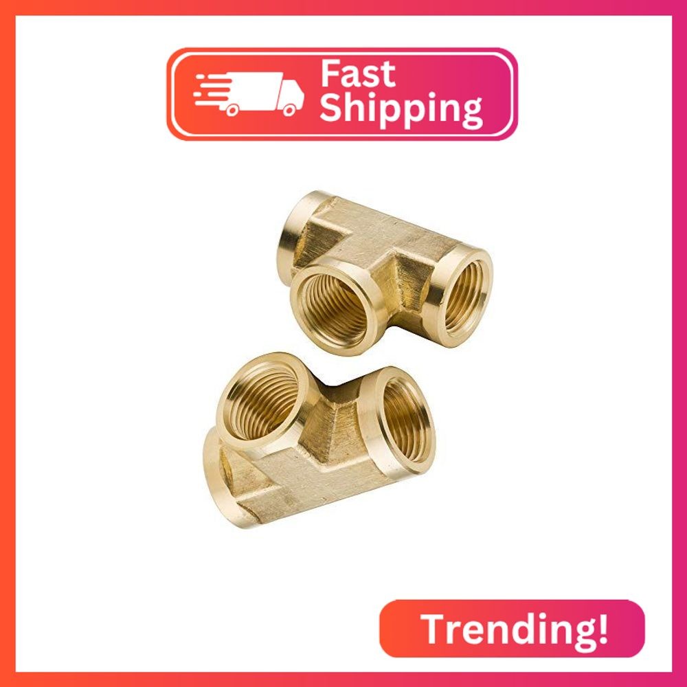 Legines Brass Pipe Fitting, Forged Tee, 3/8" NPT Female x 3
