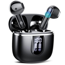 Wireless Earbuds, 2025 Bluetooth 5.4 Headphones in Ear Buds, 40H HiFi Black