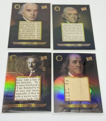 Pieces Of The Past Lot of 4 Relic Cards Jefferson, Madison, Franklin, Einstein