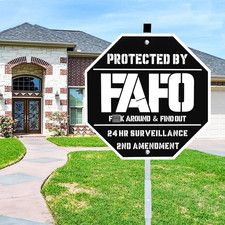 FAFO Security Sign, Funk around and Find Out Sign,Home Security Signs Yard, Funn