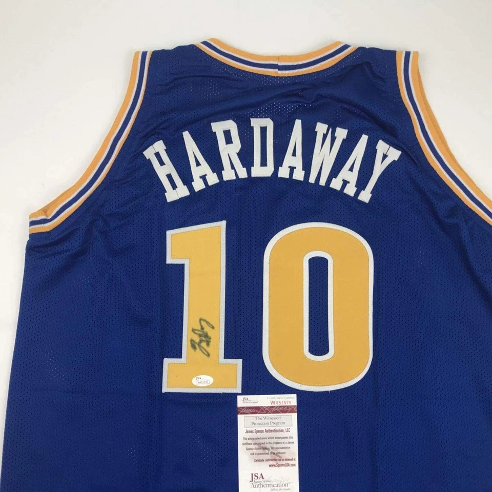 Autographed/Signed TIM HARDAWAY Golden State Blue Basketball Jersey JSA COA Auto - Image 2 of 4
