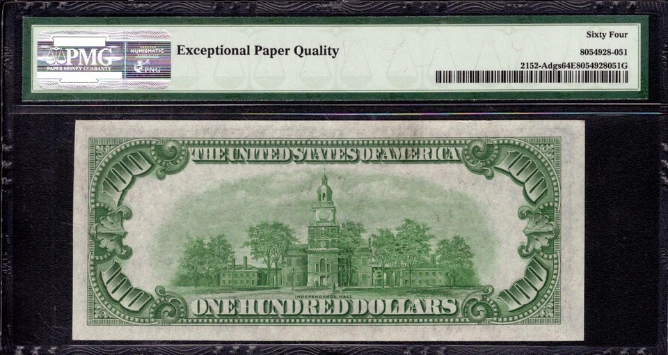 1934 $100 FEDERAL RESERVE NOTE BOSTON FR.2152-A DGS PMG CHOICE UNC CU 64 EPQ - Image 2 of 4
