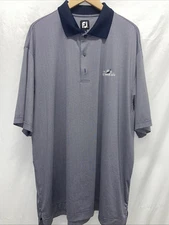 FootJoy Men's Performance Resort Logo Blue Geometric Golf Polo Shirt XL