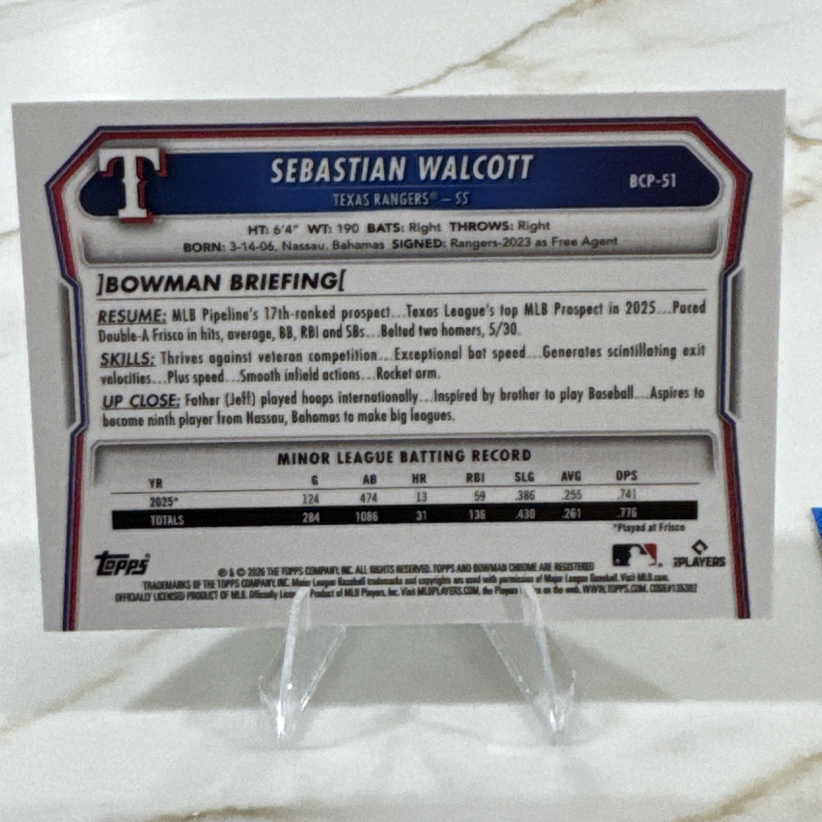 2026 Bowman & Bowman Chrome 5-card Lot of Numbered Cards Smith /150 Crooks /99 view 8