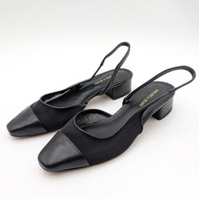 Veronica Beard Cecile Sling Mesh Slingbacks Pumps Women's Black Size US5.5 EU36