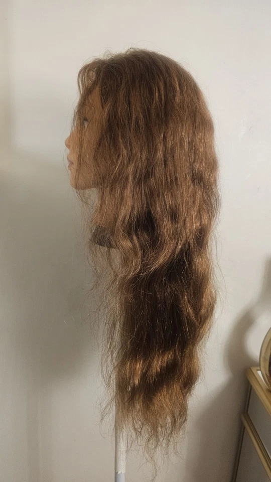 High Quality Top 26" Brownish 150% density 100% Virgin Human Hair  Lace Wig  - Image 3 of 4