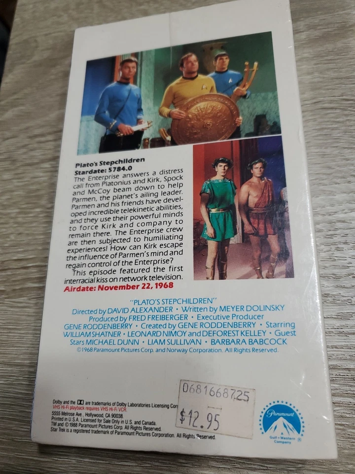 Star Trek VHS Episode 67 Plato's Stechildren оригинальный и необрезанный телесериал - Изображение 3 из 4