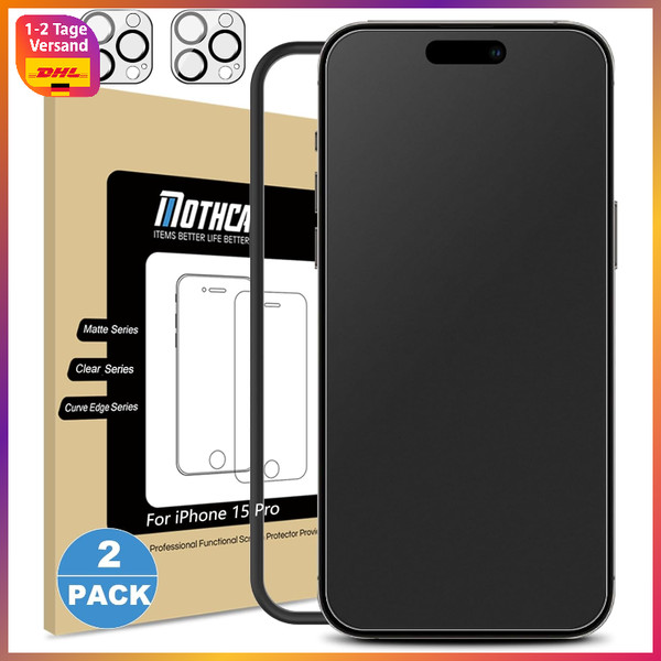 Matte Displayschutzfolie FüR Iphone 15 Pro 6,1 Zoll 2X Anti-Glare 2X-image