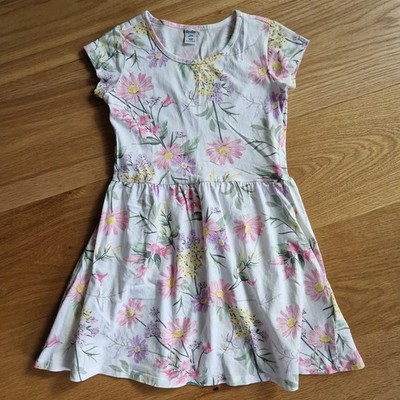 dopodopo Kleid Sommerkleid weiß mit Blumen, Größe 122