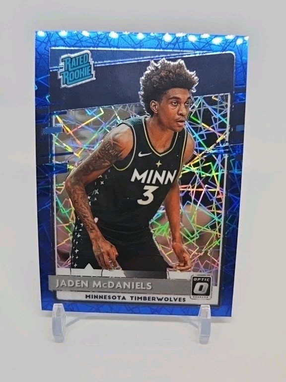 2020-21 Donruss Optic Jaden Mcdaniels Blue Velocity Holo Prizm Rated Rookie 178