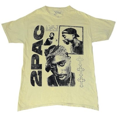Tupac Shakur 2Pac Womens The Rose That Grew From Concrete Yellow Shirt New Small