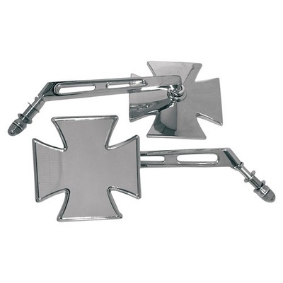 Emgo Maltese Cross Die-Cast Mirror with Chrome Split Stem - Right - 20-34861A