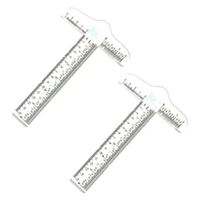 2Pcs T Square Ruler 6 Inches Clear Acrylic T-Square Ruler, Drafting Tools, Draft