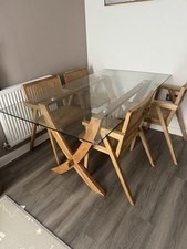 Bohemian Style Dining Table & Chairs (Set Of 4)  - Brown - Used