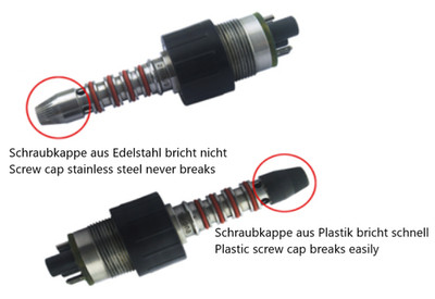 Edelstahl Schraubkappe passend für Sirona Turbine Kupplung Turbinenkupplung