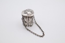 Antique Victorian Dutch Silver Chatelain Thimble Holder Hallmarked Circa 1890
