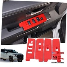 LLKUANG Car Window Glass Lift Button Panel Cover Trim Red Low Configuration