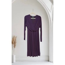 Lauren Ralph Lauren purple long-sleeve pleated dress Size 6