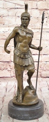 Original Signierte Ritter Krieger Bronze Statue Dalou Deko Skulptur Figur Kunst