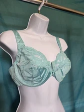 Vintage Chic By H.i.s. Blue Lace Bra Size 38C Adjustable Straps