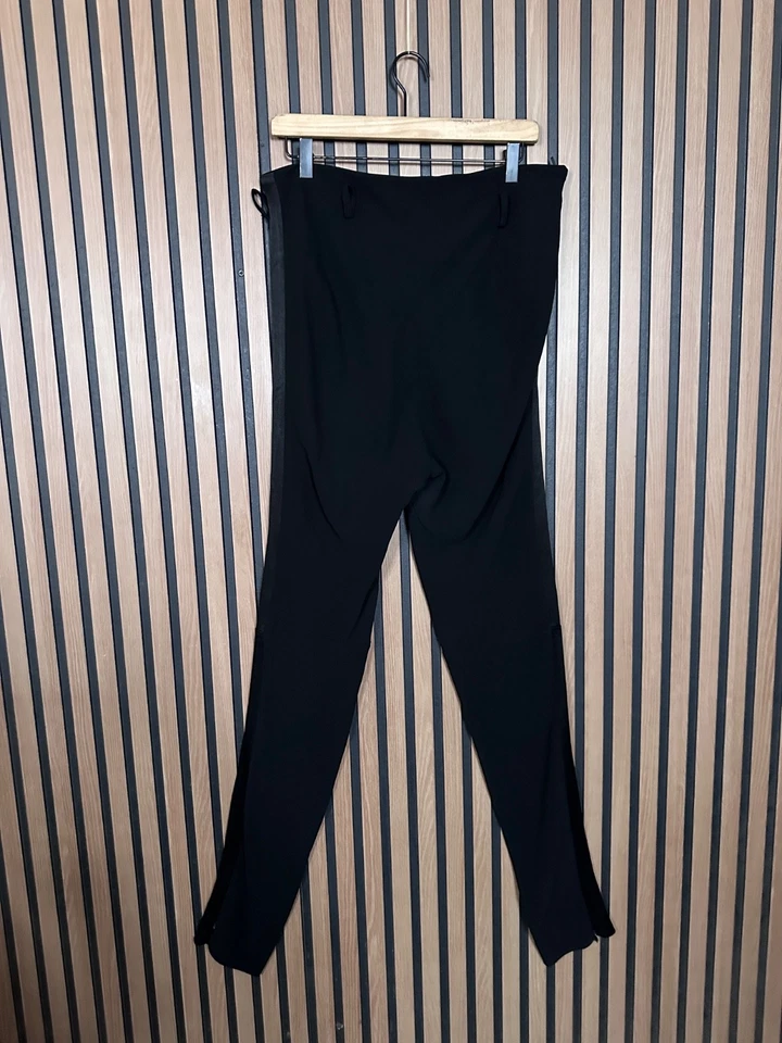 Pantalones Balenciaga Paris 42/US L Mujer Negro Cuero Borde Cremallera Lateral Pantalones Foto 2 de 4
