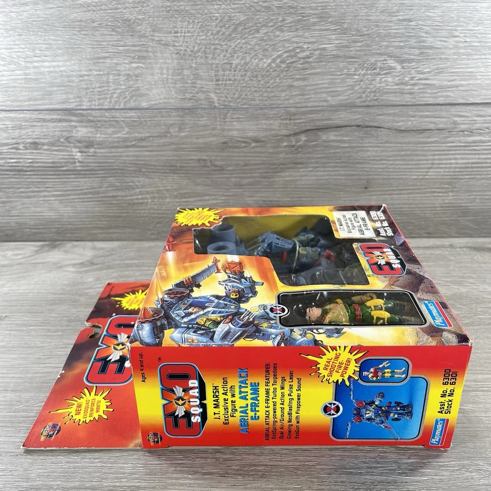 Marco electrónico de ataque aéreo Playmates Exo Squad JT Marsh de colección nuevo en caja abierta Foto 4 de 4