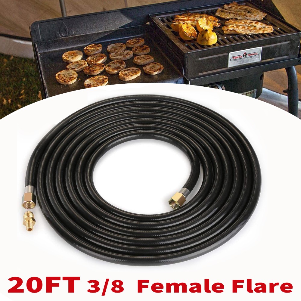 20/12 FT Propane Hose Assembly 3/8" Female Male Flare for Gas Grill Pipe Fitting