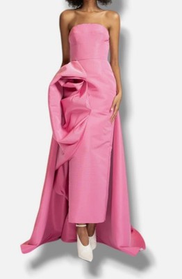 Bibhu Mohapatra Women's Pink Camellia Faille Strapless Dress Size 6