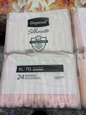 Depend Silhouette Incontinence Pants Maximum Absorbency XL Pink (24 ct)