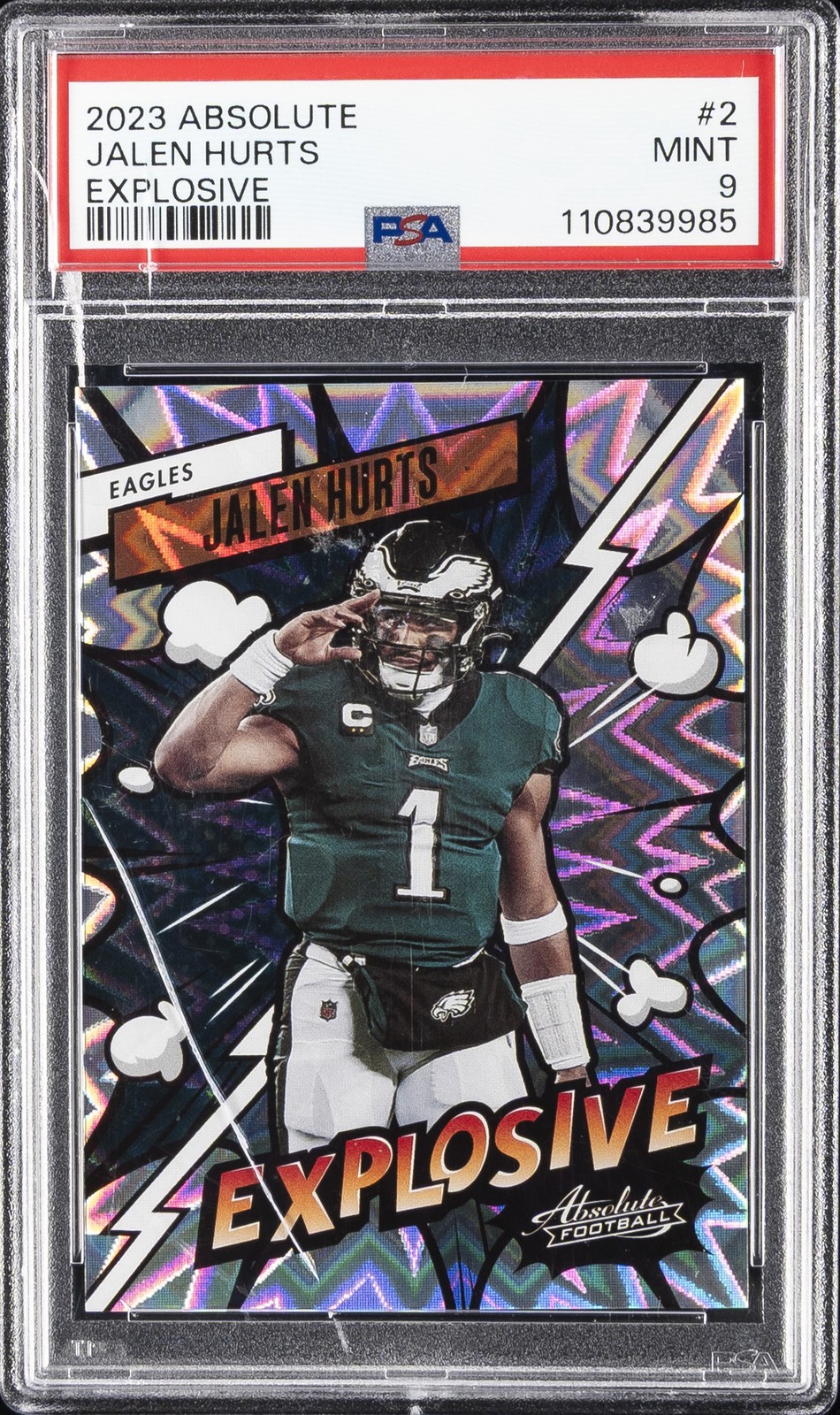 2023 PANINI ABSOLUTE EXPLOSIVE #2 JALEN HURTS PSA 9