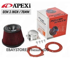 Inlet Universal Apexi Style Power Intake Dual Funnel Air Filter Flange 76mm 3