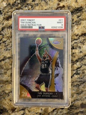 2007-08 Tim Duncan Topps Finest Gold Refractor PSA 9 01/25 eBay 1/1 🔥