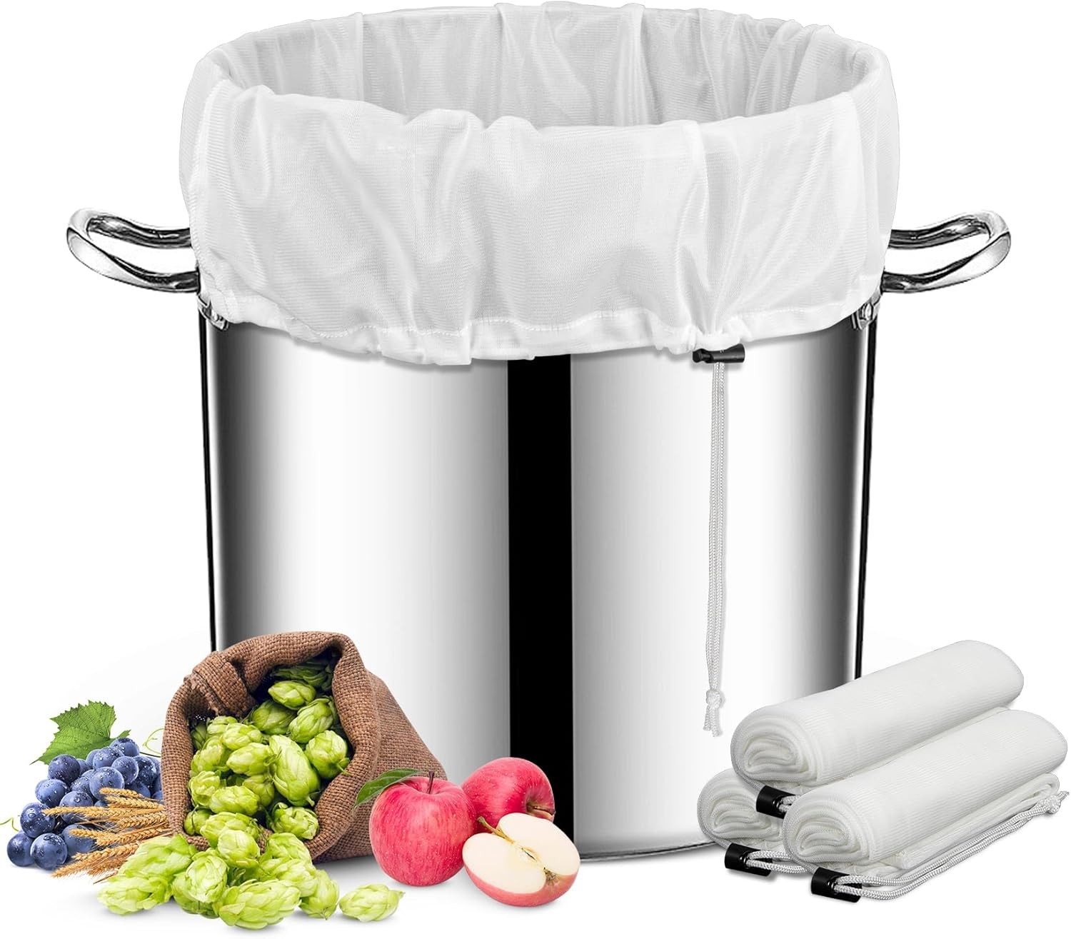 3 Pack Brew Bags 26" x 22" Large Filter Bags Mesh Filter Reusable Straining Bag