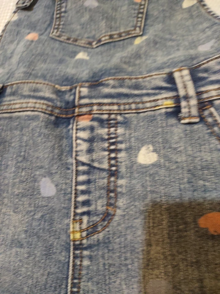 CAT & JACK 青春女孩短工作服 XL (14-16) 心形 5 个口袋 二手状况完好 — 第 3/4 张图片