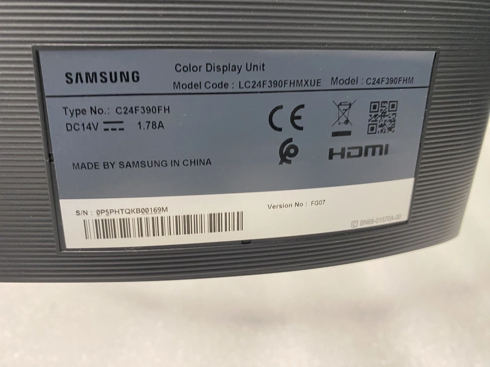 Grade A Samsung Curved LED Monitor C24F390FHN CF390 Series 24 inch - Image 4 of 4