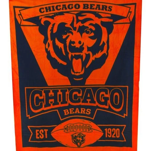 NFL Chicago Bears Soft Fleece Throw Blanket 50" x 60"- Navy/Orange