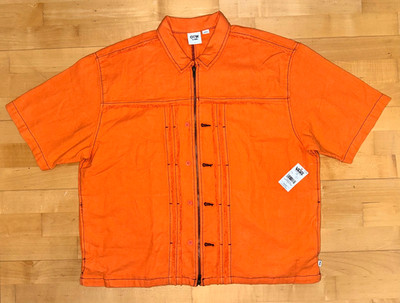 New OTW by Vans Off the Wall Skateboarding Double Edge Shirt Jacket Orange Sz L