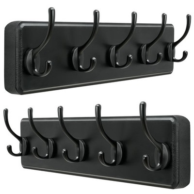 Dseap Garderobe Wand: Patentiert, Schwerlast, 5 Doppelhaken Holz Wandmontage