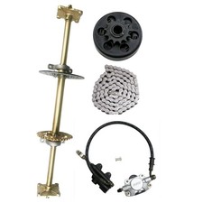 32" Go Kart ATV Rear Axle Kit Disc 420 Sprocket Brake Hub for Trike Cart Quad