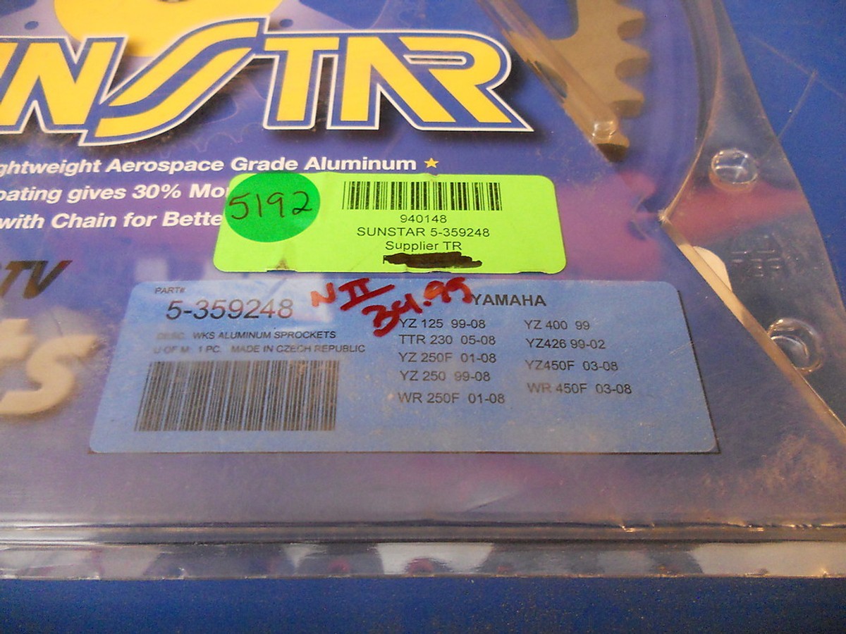 NOS Sunstar Rear Sprocket 48T Yamaha 5-359248 | eBay