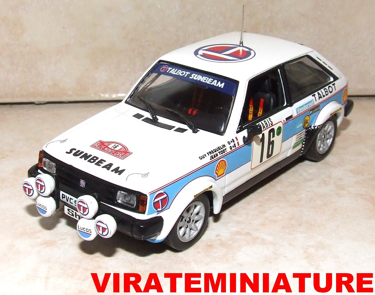 1 TALBOT SUNBEAM LOTUS 2° RALLYE MONTE CARLO 1981 GUY FREQUELIN IXO ALTAYA 1/43