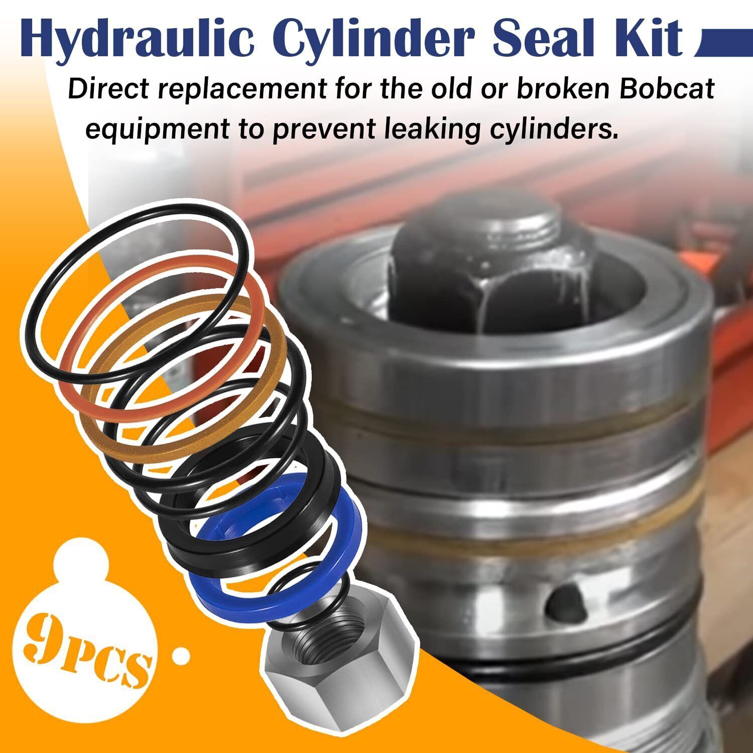 Jeu De 2 Joints De Cylindre Hydraulique 6803329 - Compatible Bobcat 642, 742B, 751 (Lift Cylinder)