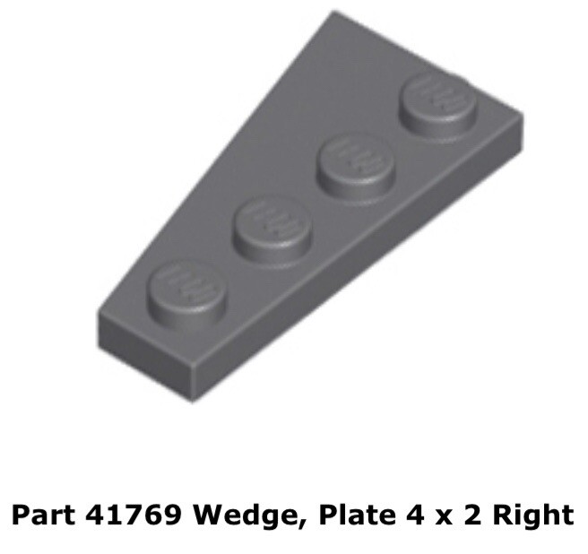 Lego 1x 41769 Dark Bluish Gray Wedge, Plate 4 x 2 Right 6209 | eBay