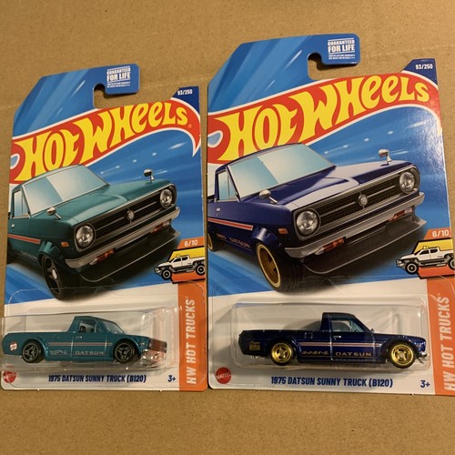 Hot Wheels 1975 Datsun Sunny Truck Super TREASURE HUNT & 1 Mainline 2 Car Lot