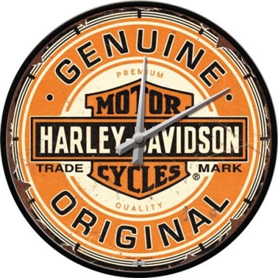 Harley Davidson Nostalgia Wall Clock Glass 31cm Wall Clock Genuine Original