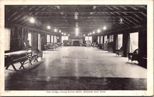 Interior, The Lodge, Camp Seven Hills, Holland NY c1954 Vintage Postcard X75
