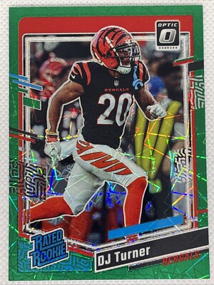 2023 Panini Donruss DJ Turner 220 Green Lazer Prizm Near Mint