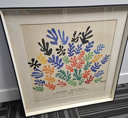 HENRI MATISSE VINTAGE FRENCH FRAMED LITHOGRAPH EXHIBITION POSTER 1966 - Picture 4 of 4