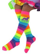 Bubblegum Divas Girls Rainbow Knee High Socks Unicorns Toddler Kids Shoe SZ 4-11