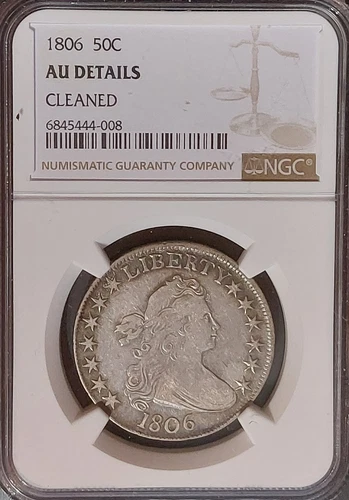 1806 DRAPED BUST HALF DOLLAR Heraldic Eagle 50c Graded NGC AU Details Sweet Coin